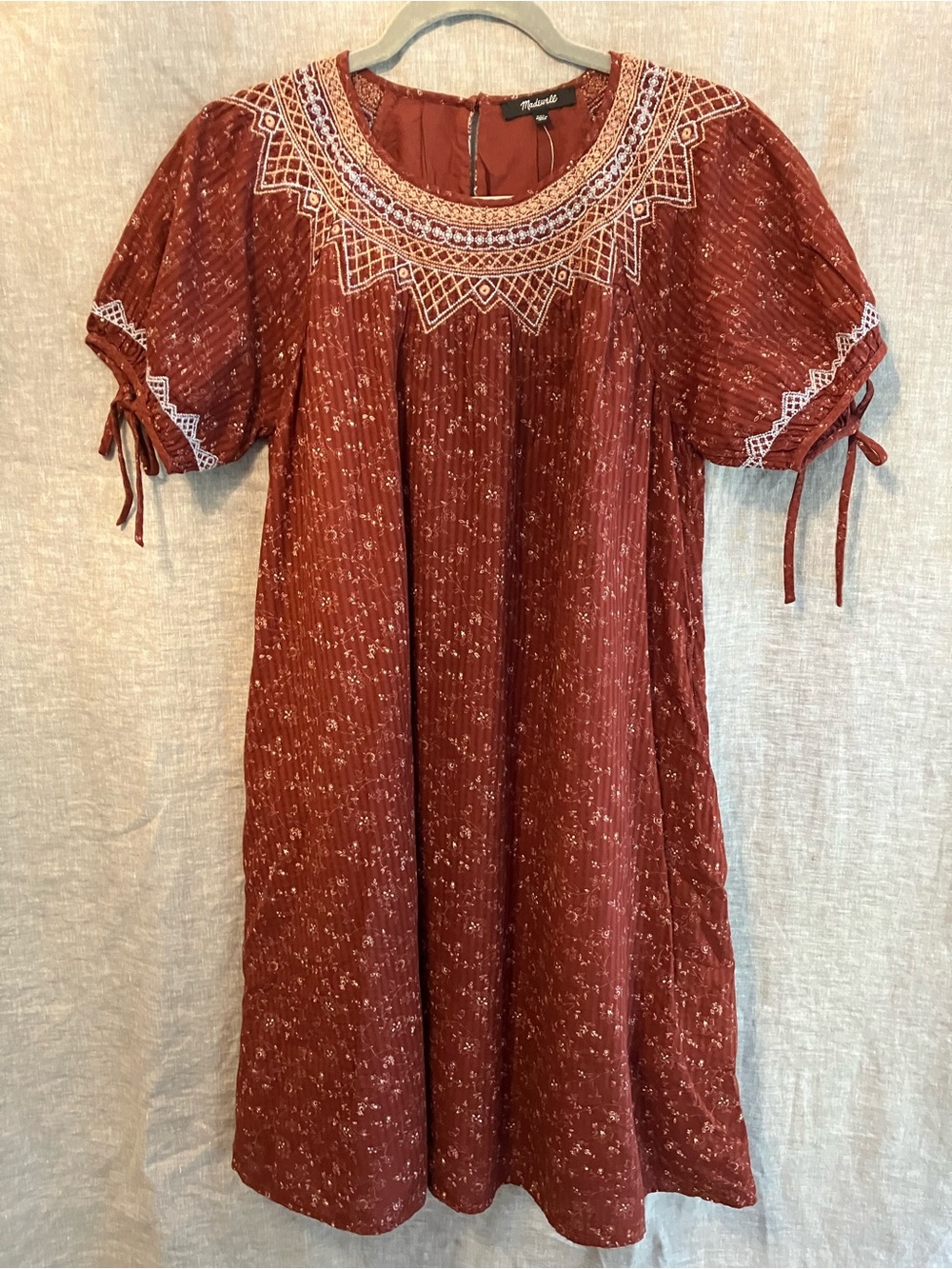 NWT Madewell Embroidered Peasant Dress